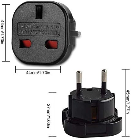 Travel Adaptor White UK to EU Europe European Convert Power UK plug 3 pin to European Plug 2 Pin
