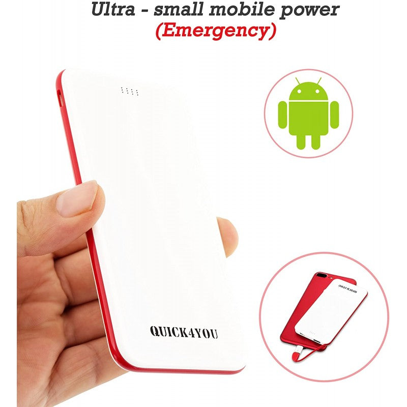 Power Bank 4000mAh, Credit Card Size Pocket,Wallet Power Bank with Built-In Micro USB & 1 port output Fast charging
