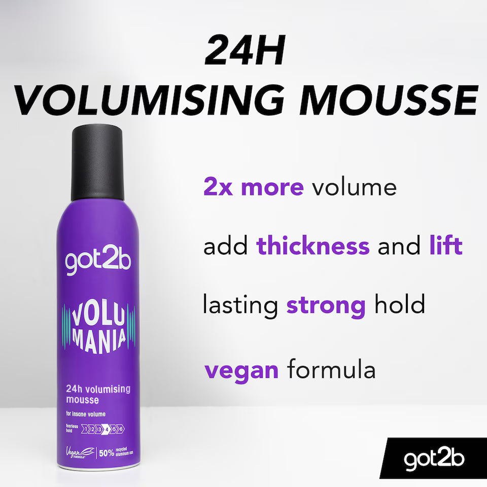got2b Volumania 24h Volumising Mousse 250 ml, Hair Styling Mousse