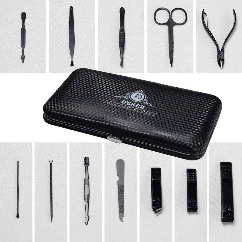 Manicure Pedicure Care Set ( Men, Women) 12pcs Black