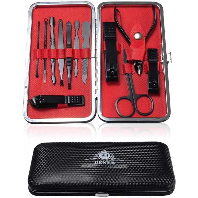 Manicure Pedicure Care Set ( Men, Women) 12pcs Black