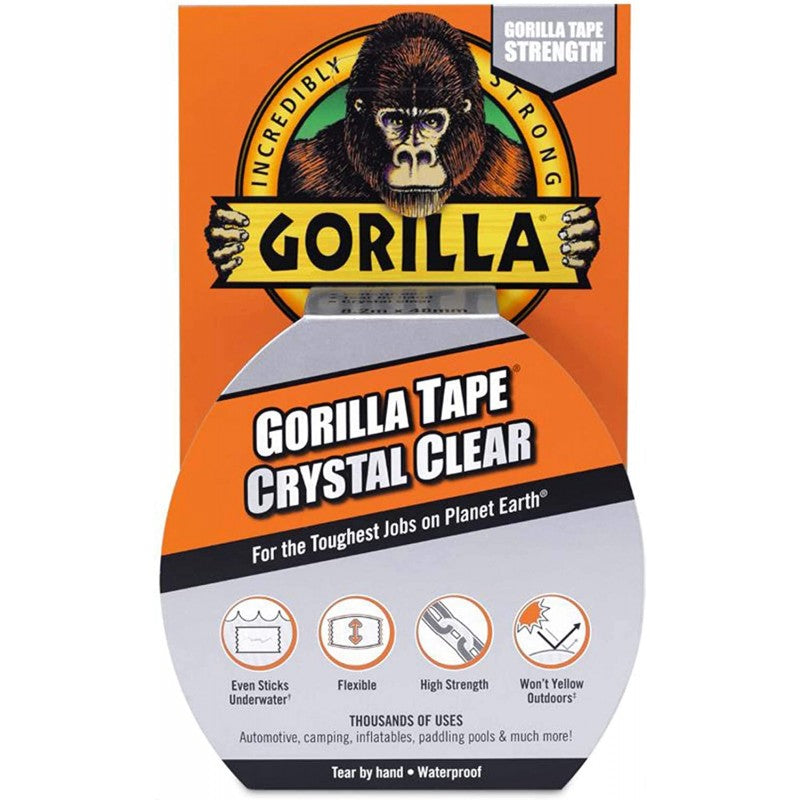 Gorilla Clear Repair Tape 8.2m x 48mm , 8.2 metres