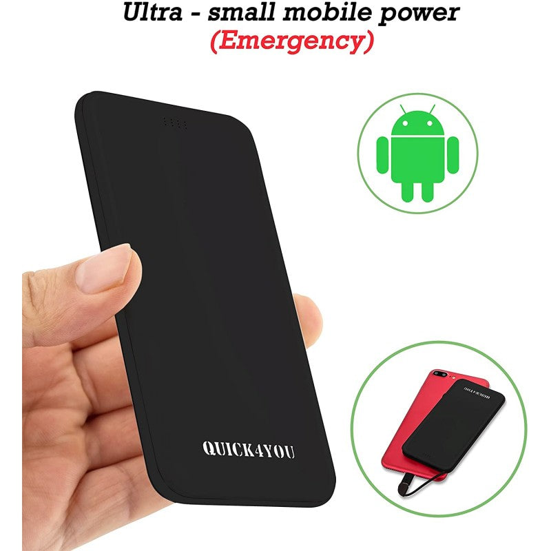 Power Bank 4000mAh, Credit Card Size Pocket,Wallet Power Bank with Built-In Micro USB & 1 port output Fast charging