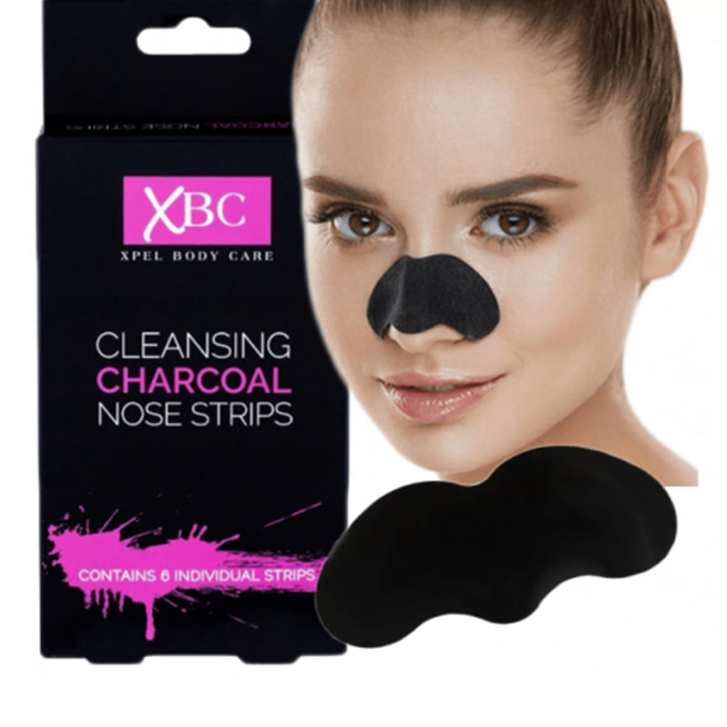 XPEL BODY CARE Cleansing Charcoal Pore Nose Strips for Blackhead Removal, Pack of 6