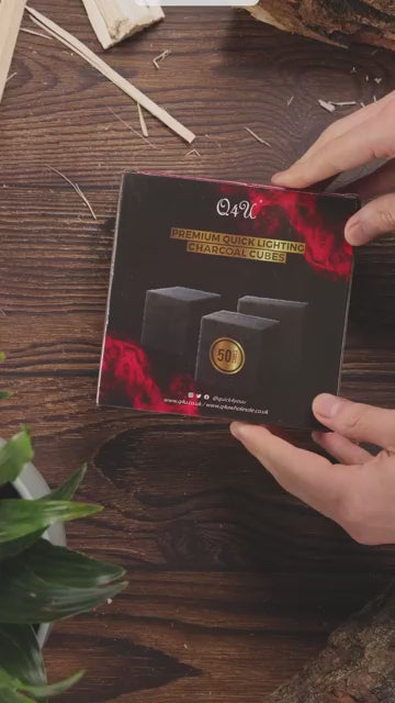 Quick light Charcoal Coal Premium Quick light Charcoal Coal (25mm Cubes) 50 Cubes